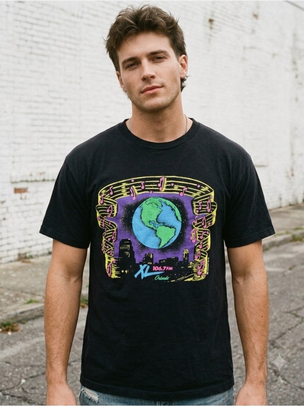 Vintage 90s XL 106.7 FM Orlando Radio Promo T-Shirt Single Stitch XL Florida
